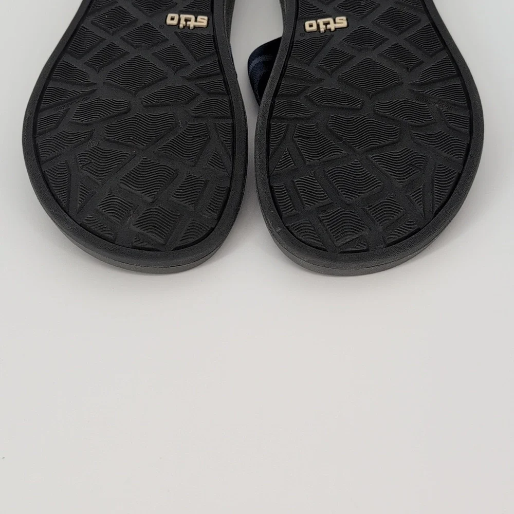 Stio Flip Flop Thong Sandals | Men's Size 11 | Black Navy Blue Rubber Summer
